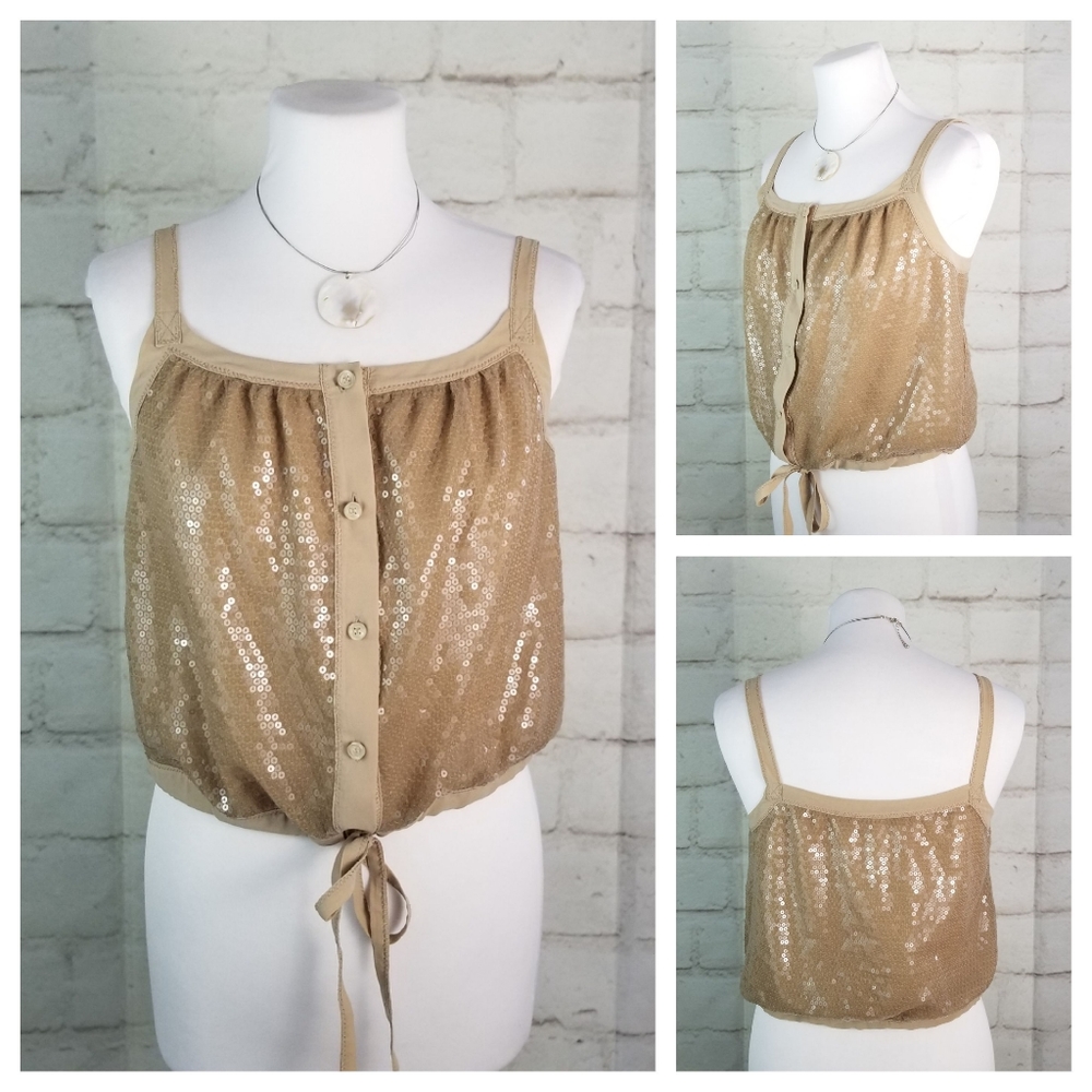 Rachel Roy S Sequin Embellished Cropped Tank Top